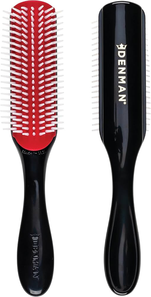 Denman Curly Hair Brush D3 (Black & Red) 7 Row Styling Brush for Detangling, Separating, Shaping ... | Amazon (US)