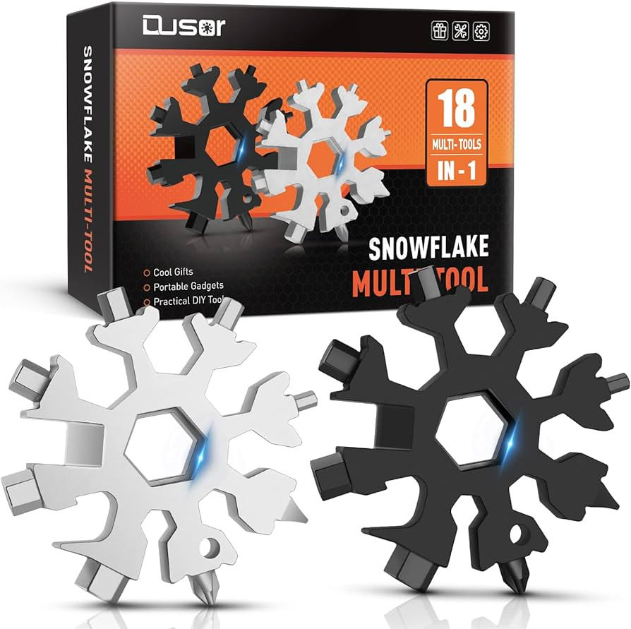 Dusor Gifts for Men, 18-in-1 Snowflake Multitool, Mens Stocking Stuffers, White Elephant Gifts fo... | Amazon (US)