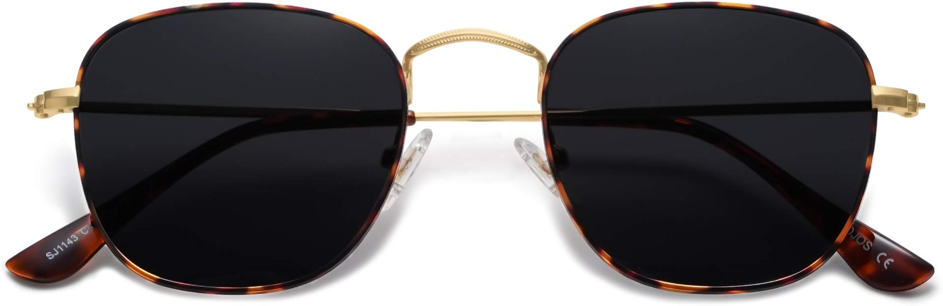 Amazon.com: SOJOS Small Square Polarized Sunglasses for Women Men Classic Vintage Retro Style SJ1... | Amazon (US)