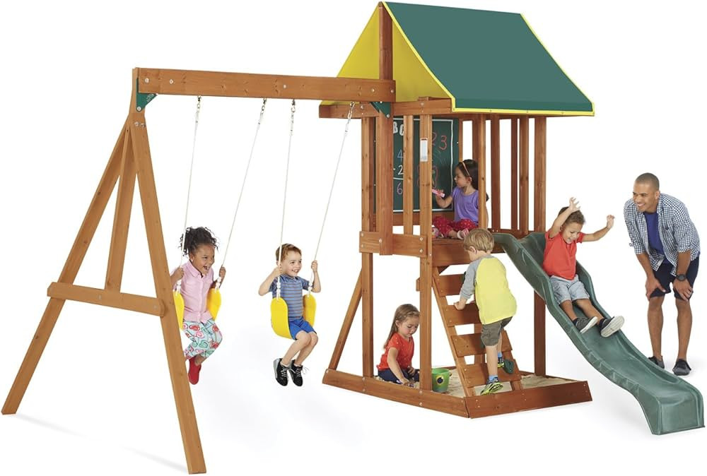 KidKraft Appleton Wooden Swing Set, (Amazon Exclusive) | Amazon (US)