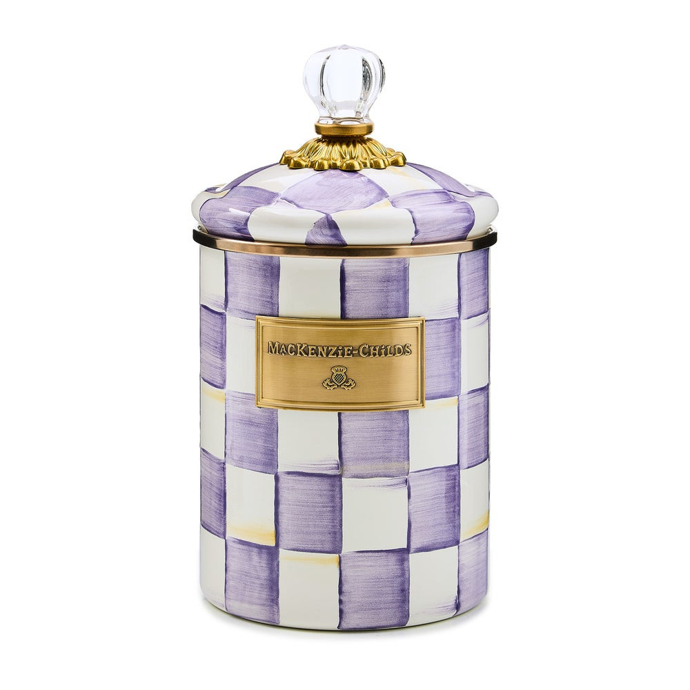 Violet Check Medium Canister | MacKenzie-Childs
