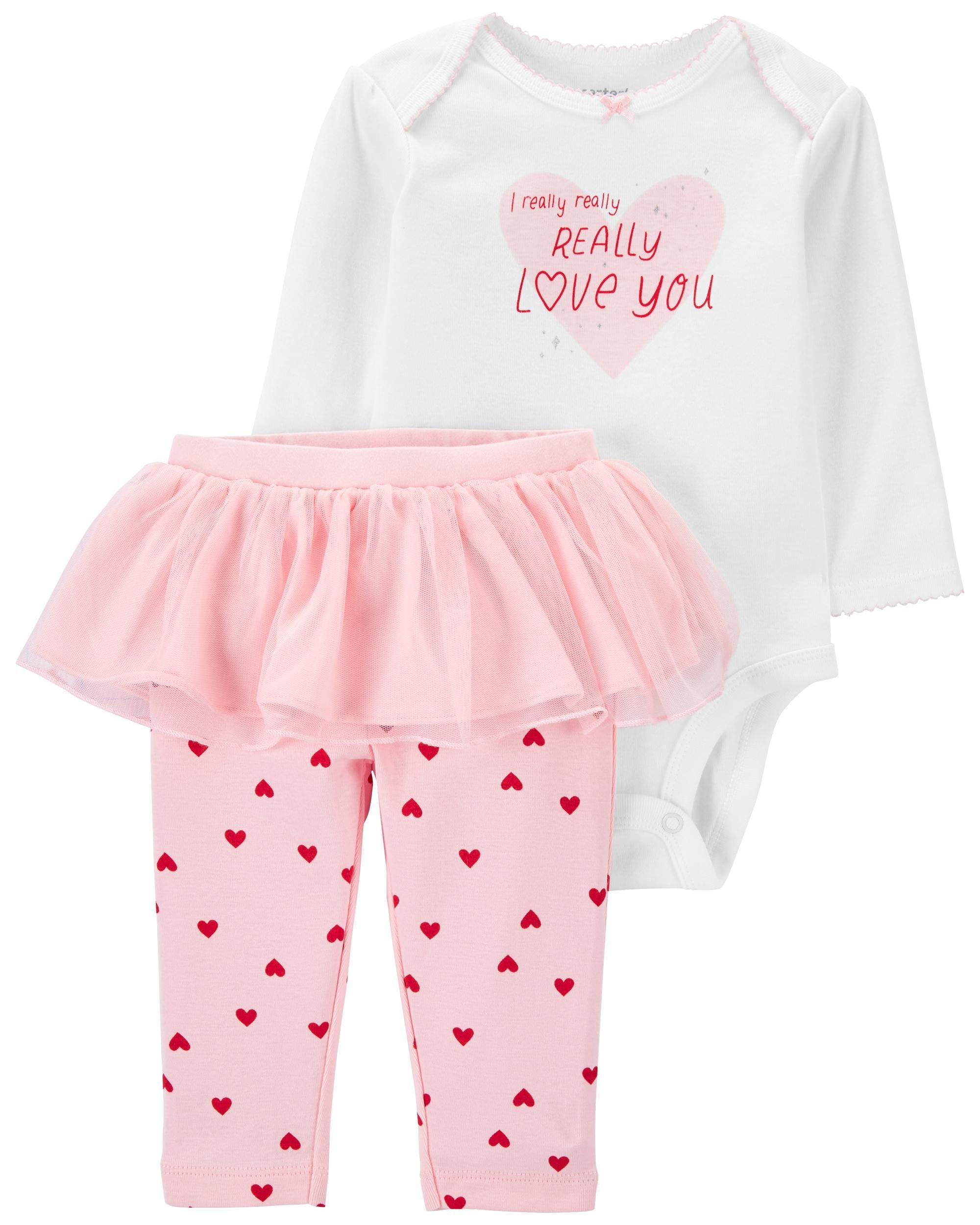 2-Piece Really Love You Bodysuit & Tutu Pant Set | Carter's