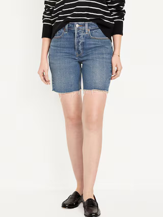 High-Waisted OG Button-Fly Jean Shorts -- 7-inch inseam | Old Navy (US)