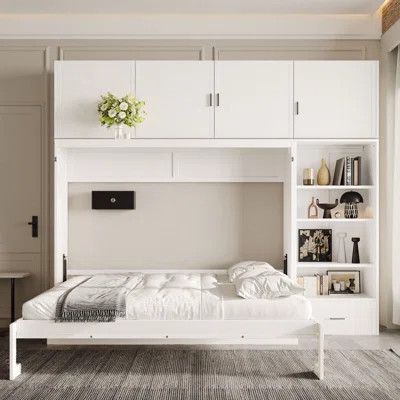 Convertible Modern Murphy Bed With Hidden Storage for Small Space | Wayfair North America