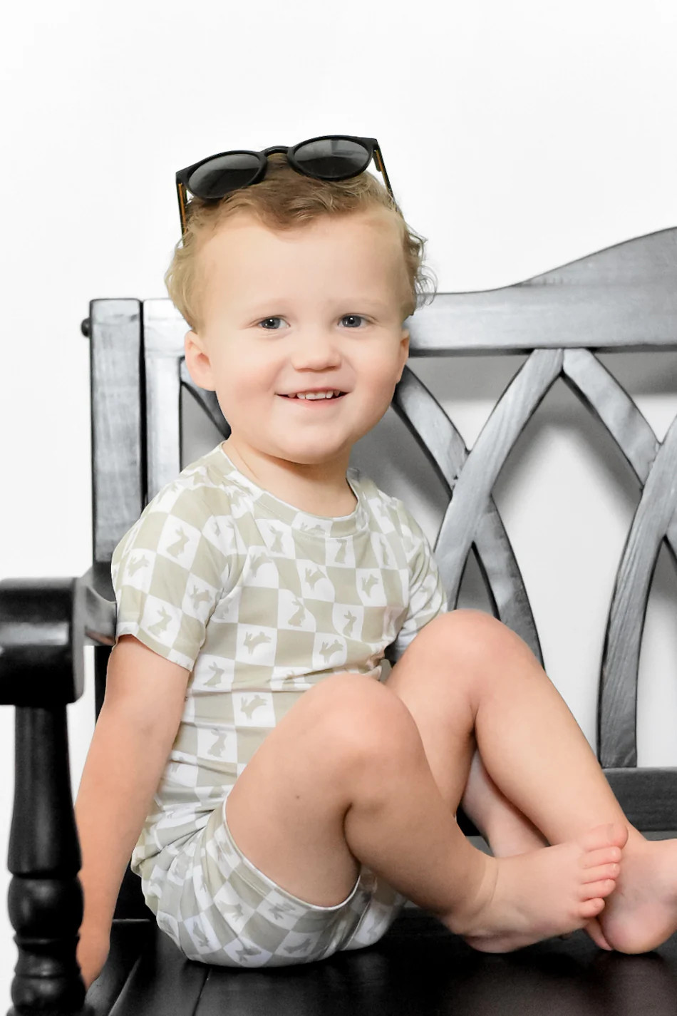 HIPPITY SAGE CHECKERS DREAM SHORT SET | DREAM BIG LITTLE CO