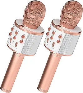 OVELLIC 2 Pack Karaoke Microphone for Kids, Wireless Bluetooth Karaoke Microphone for Singing, Po... | Amazon (US)