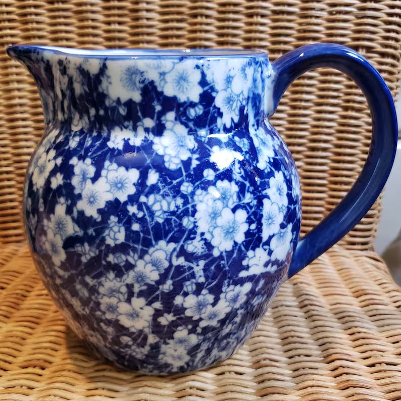 Victoria Ware Ironstone Blue & White Floral Pitcher - Etsy | Etsy (US)