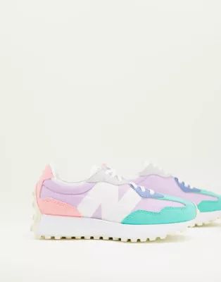 New Balance 327 sneakers in lilac and pink color block | ASOS | ASOS (Global)