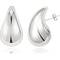 Tewiky Lightweight Chunky Gold Hoop Earrings for Women, Hypoallergenic 925 Sterling Silver/14K Go... | Amazon (US)