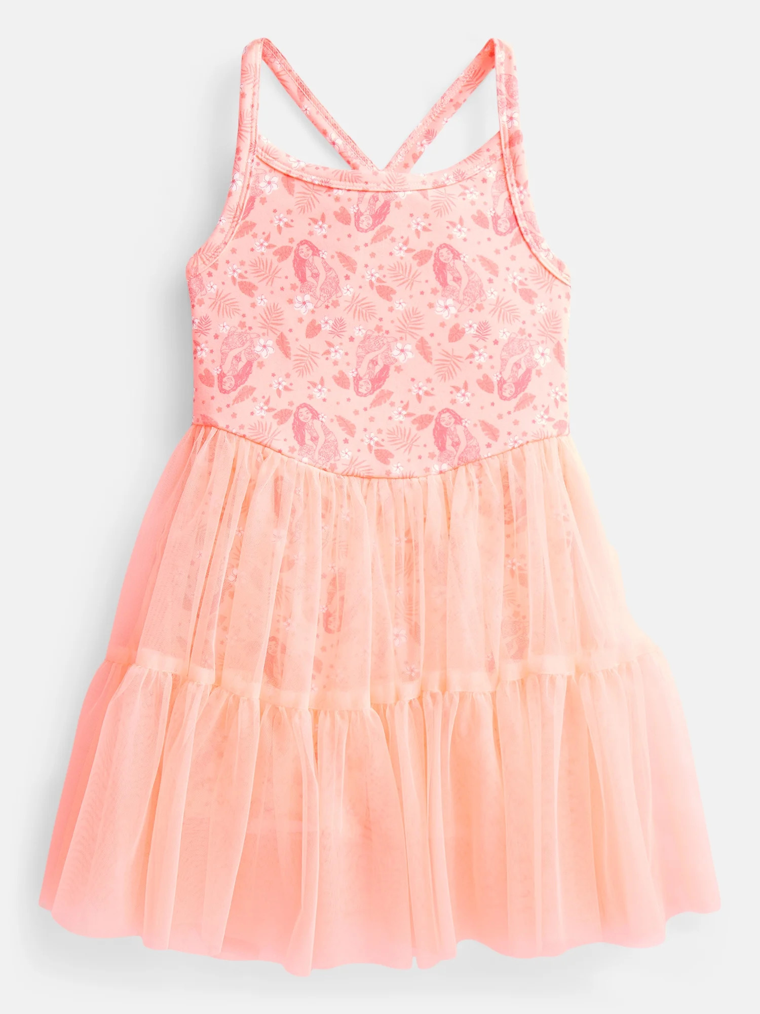 Moana Toddler Girls' Sleeveless Romper with Tulle Skirt, Sizes 12M-5T | Walmart (US)