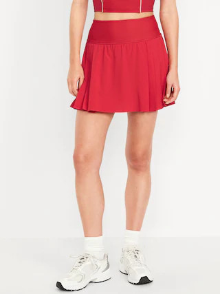 Extra High-Waisted StretchTech Pleated Skort | Old Navy (US)