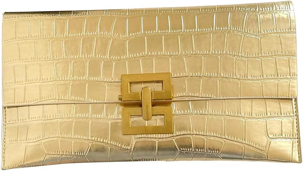 Verdusa Women's Clutch Evening Bags Trendy Envelope Handbags Metallic Purses Formal Wedding | Amazon (US)