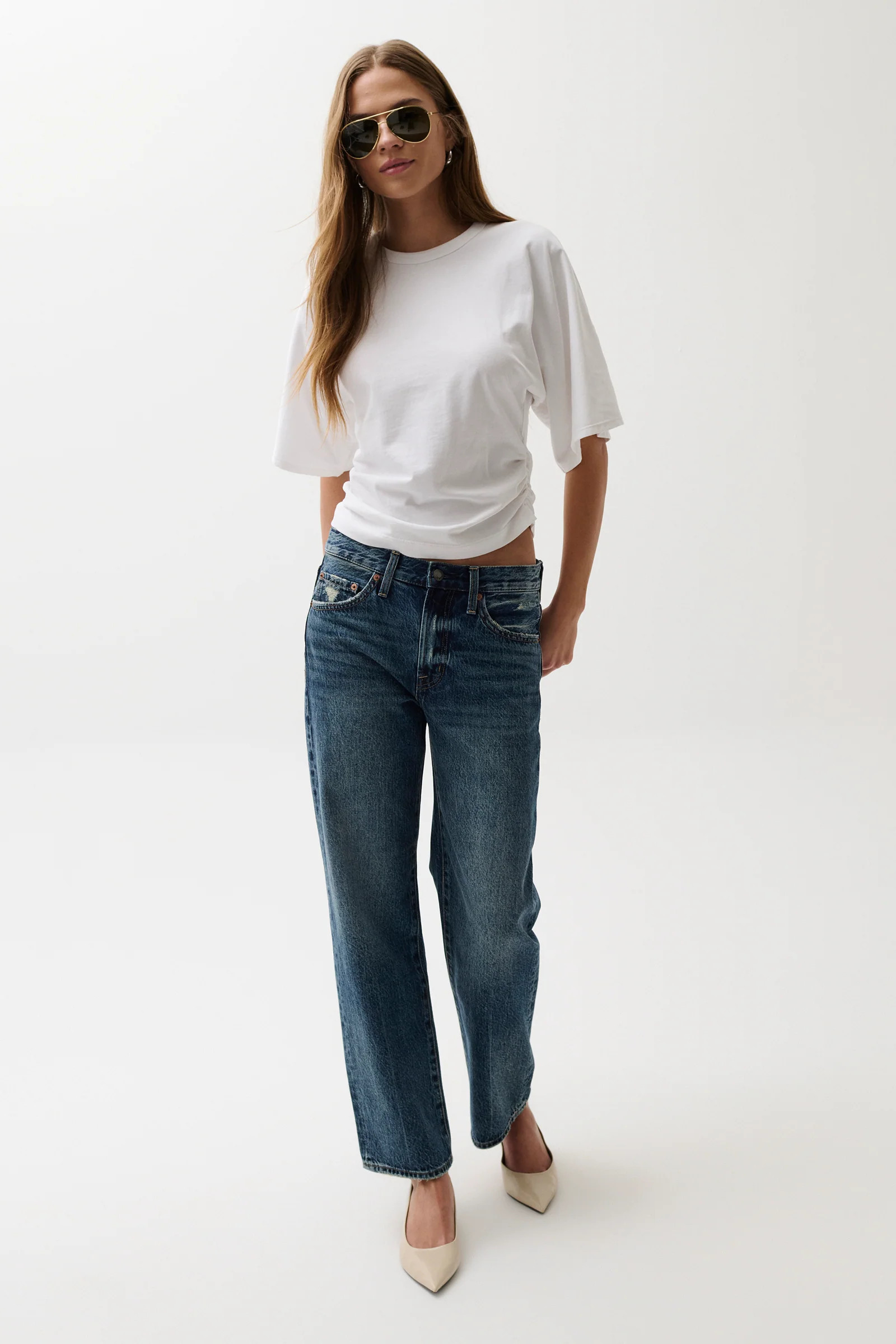 Lexi Mid Rise Bowed Straight Jean - Artisan | Pistola Denim