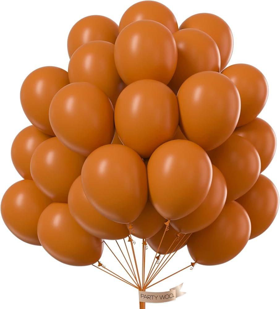PartyWoo Burnt Orange Balloons, 50 pcs 12 Inch Boho Orange Balloons, Brownish Orange Balloons for... | Amazon (US)