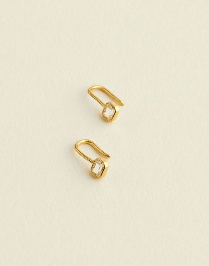 Demi-Fine Emerald-Cut Small Drop Earrings | Madewell
