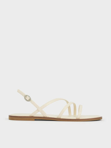 Asymmetric Triple-Strap Sandals
 - Chalk | Charles & Keith UK
