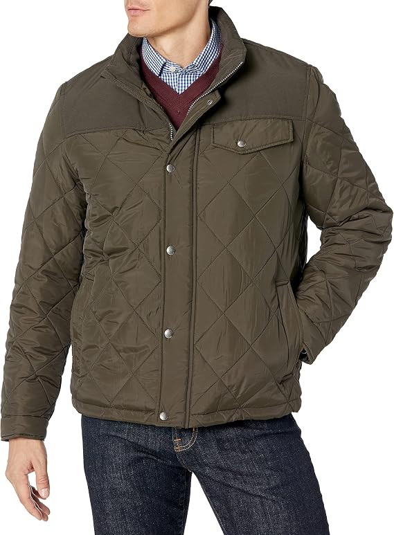 Cole Haan Men's 28" Tonal Mix Media Diamond with Faux Sherpa Lining | Amazon (US)