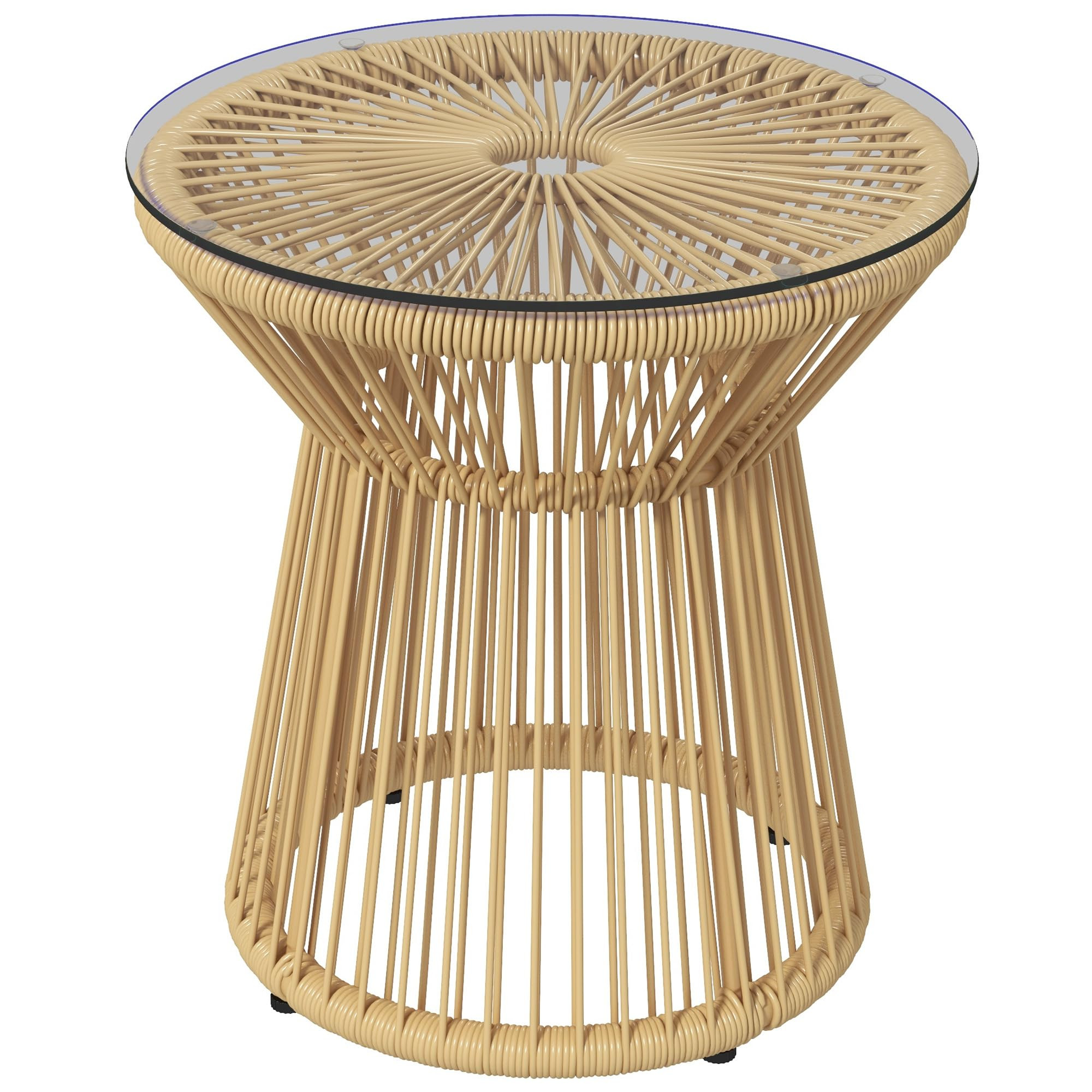 Outsunny Freestanding End Table, Round Hollow Drum Design Side Table with Round PE Rattan and Tem... | Amazon (CA)