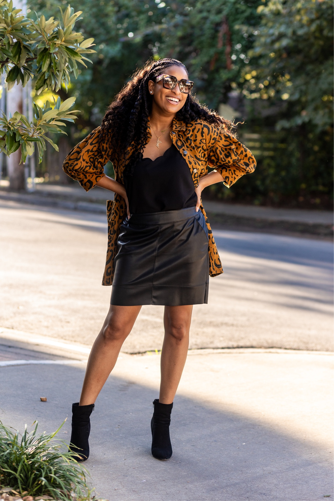 Fall uniform! All black with a pop of animal print. 

#LTKsalealert #LTKfindsunder100 #LTKSeasonal