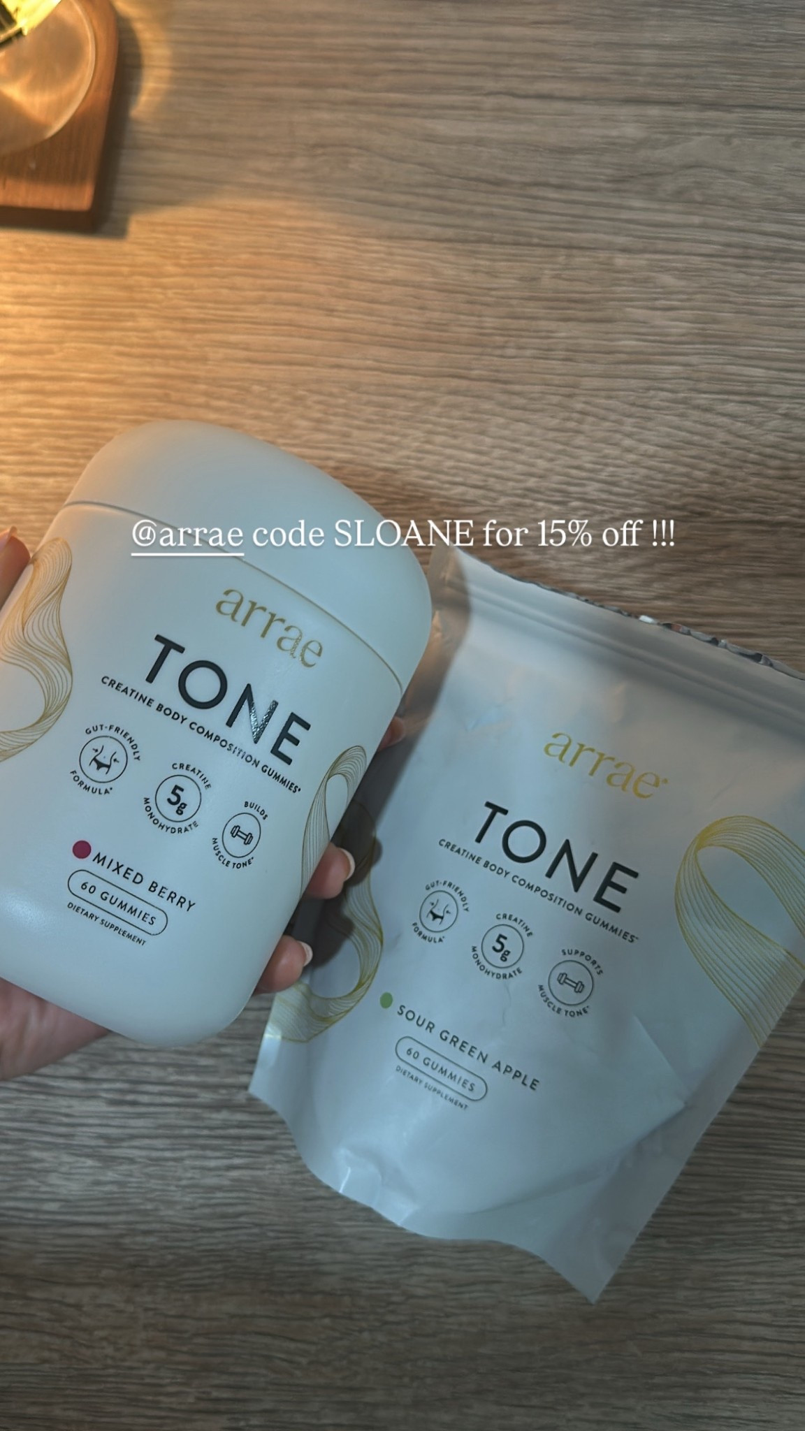@Arrae code is SLOANE for 15% off. I use their creatine gummies  

#LTKfitnessgoals #LTKActive #LTKfoodie