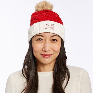 Adult Cable Knit Pom Pom Santa Hat | Mark and Graham | Mark and Graham