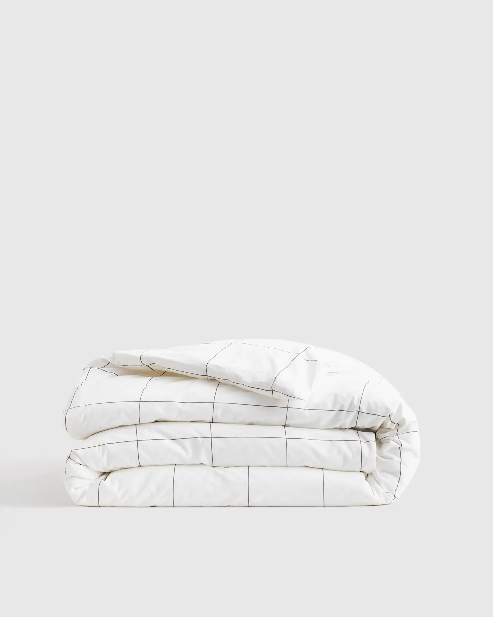 Classic Organic Percale Duvet Cover in Windowpane | Quince
