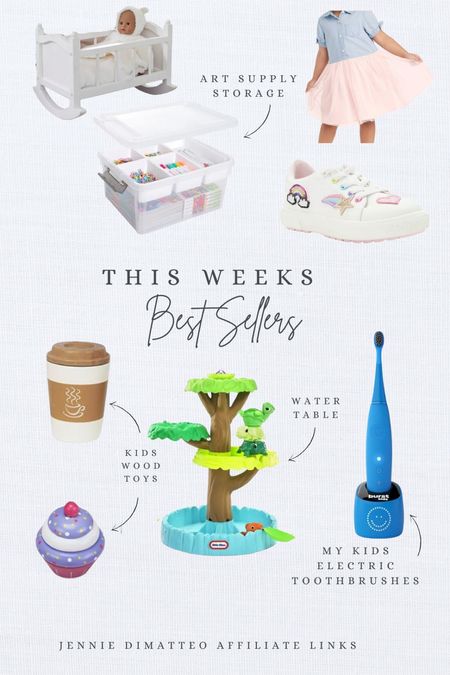 This weeks best sellers! These are some of my favorites 
Kids Electric Toothbrush. Wooden Kids Toys. Water Table. Kids Shoes. Little Girls Dresses. Storage Organizer. Doll Cradle. 

#LTKkids #LTKfamily #LTKhome