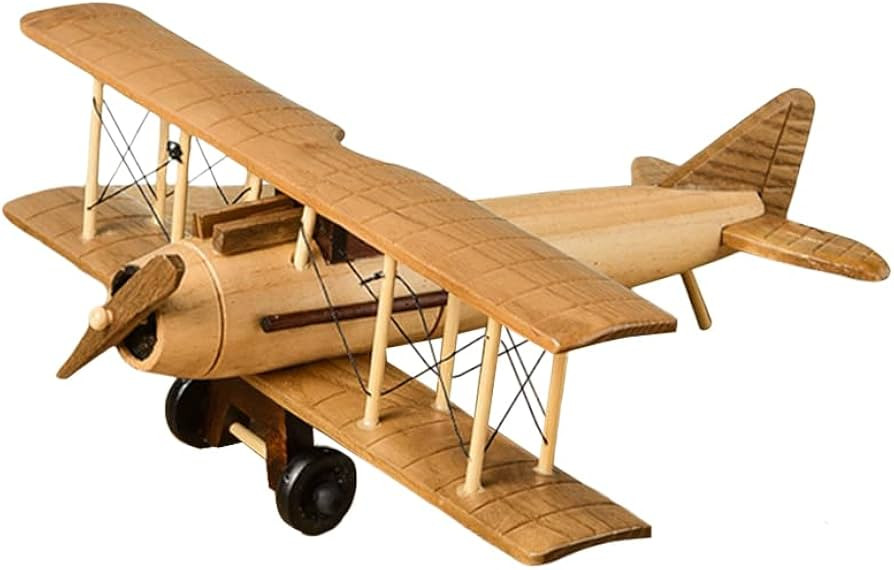 Surakey Wood Planes Model Iron Retro Aircraft Glider Biplane Pendant Model Vintage Wooden Airplan... | Amazon (US)