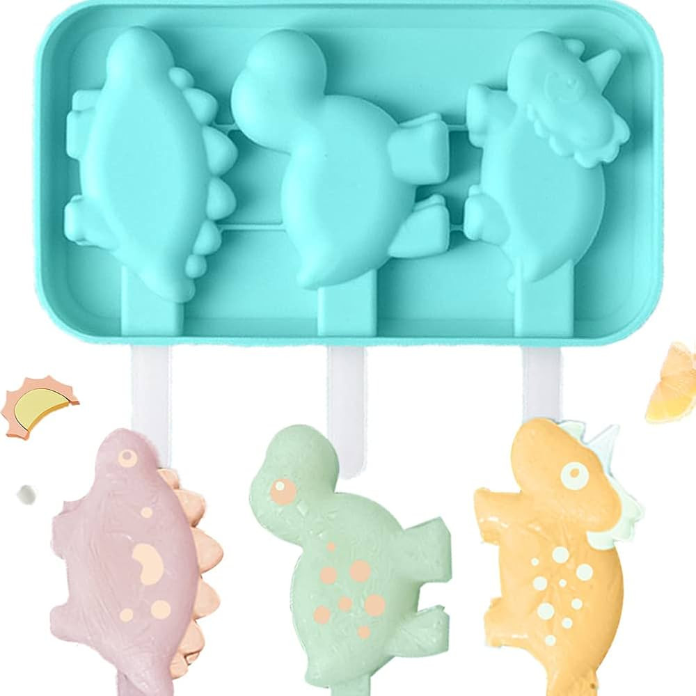 Upgrade Dinosaurs Ice Pop Molds Fun Silicone Popsicle Molds with 6 Reusable Sticks Cartoon Animal... | Amazon (US)
