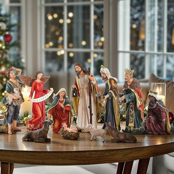 12.5in Nativity Scene Figurines, 12-Piece Nativity Sets & Figures, Christmas Tabletop Nativity Sc... | Amazon (US)