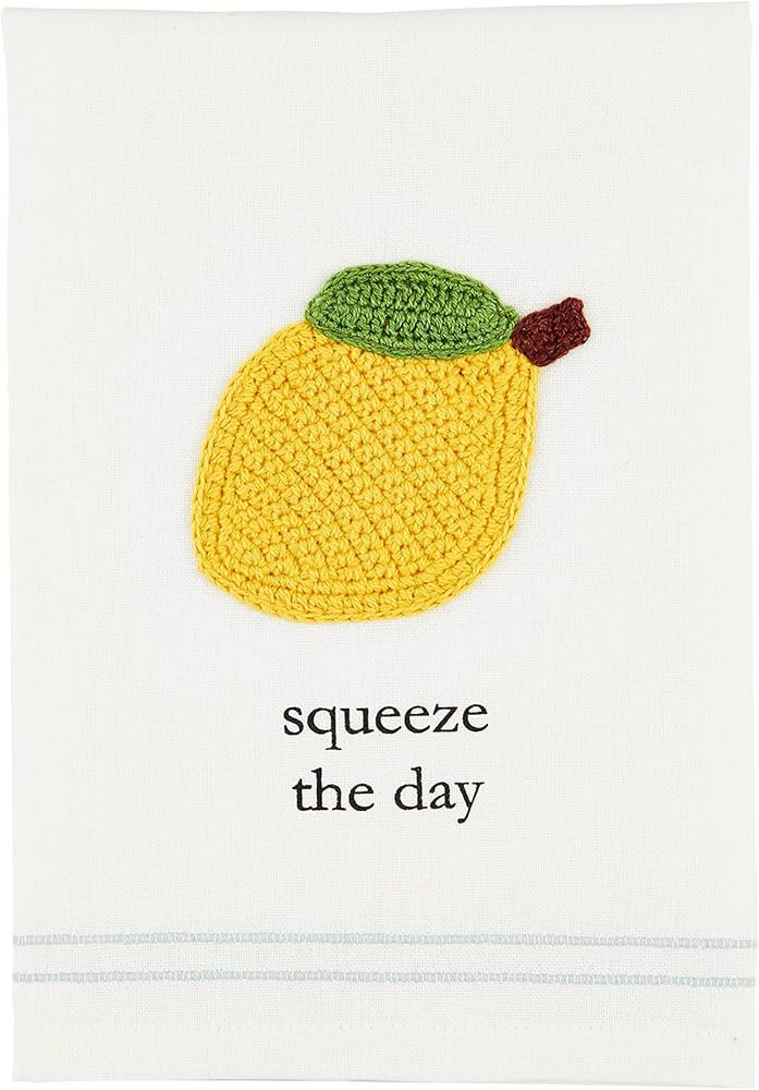 Mud Pie Lemon Fruit Crochet Towel; 21" x 14" | Amazon (US)