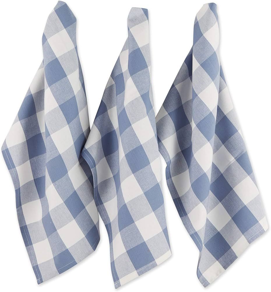 DII Buffalo Check Kitchen Collection, Classic Farmhouse Dishtowel Set, 20x30, Stonewash Blue, 3 P... | Amazon (US)