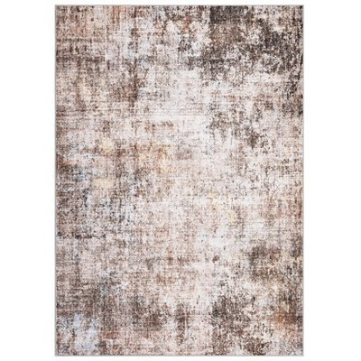 5*7ft Garvee Modern Abstract Area Rug Washable Low Pile Contemporary Minimalist Carpet Non Slip Foldable for Living Room Bedroom Office - Brown | Target