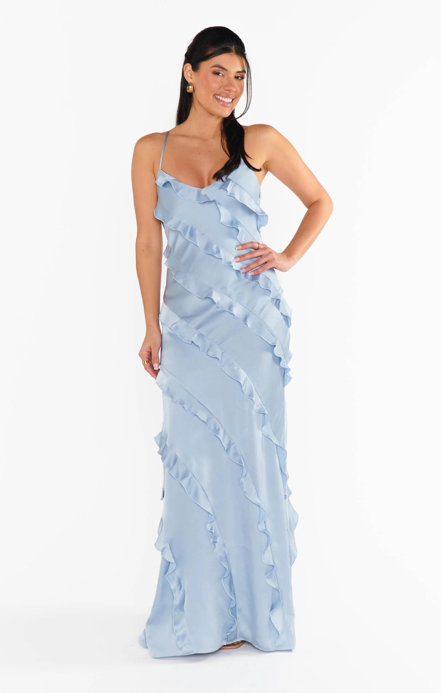 Romance Ruffle Dress ~ Cottage Floral Light Blue | Show Me Your Mumu