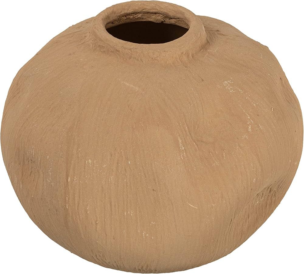 Creative Co-Op Pinched Organic Shape Terracotta, Textured Taupe Vase | Amazon (US)