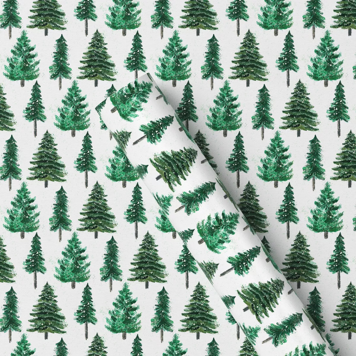 20 sq ft Trees in Snow Christmas Gift Wrap White - Wondershop™ | Target