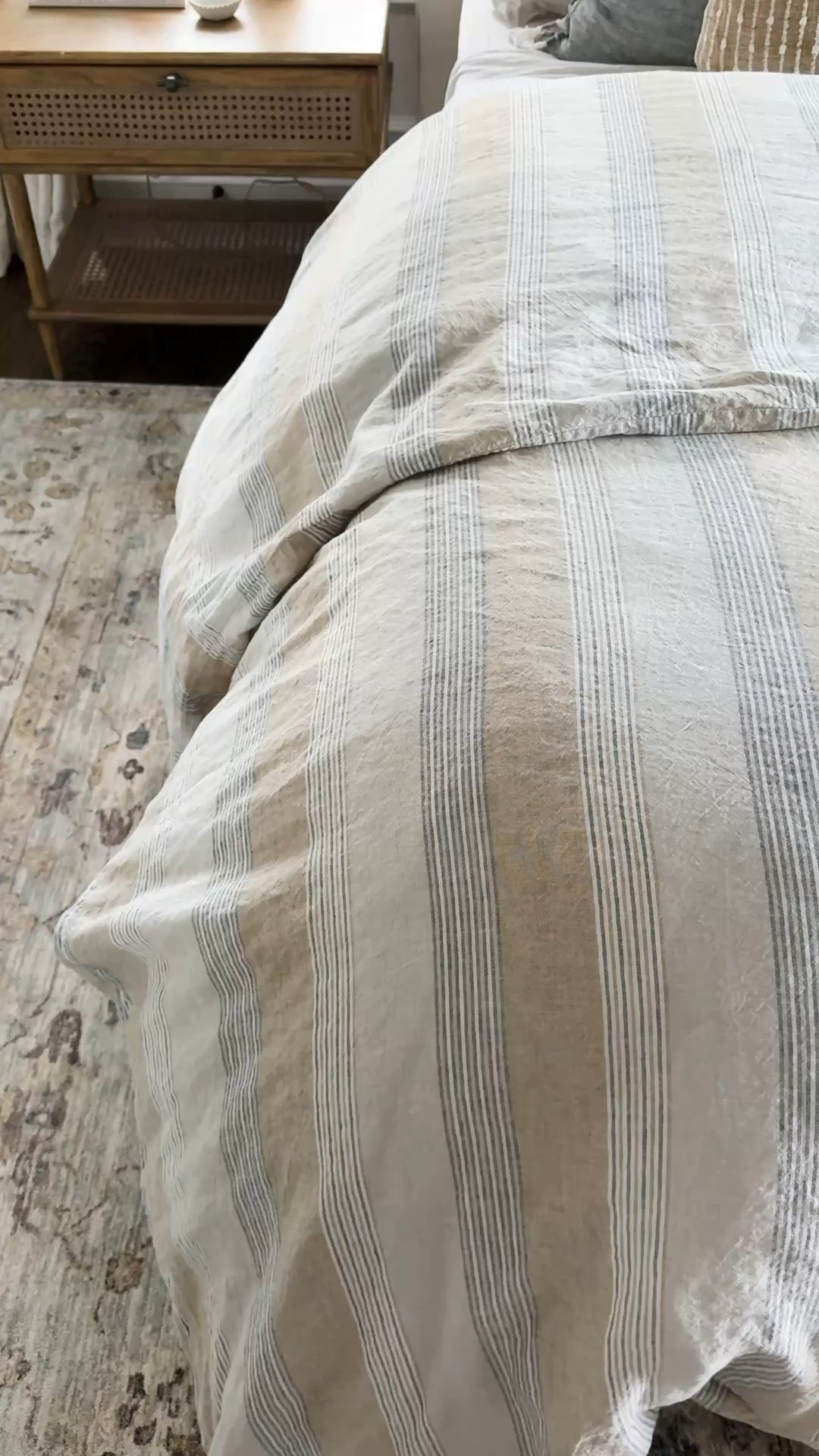 How perfect is this striped duvet for fall?! I’m such a sucker for stripes and the colors on this one are so good! Softest linen and super cozy for those cooler months ahead 🍂

Bedroom, bedroom inspo, bedroom decor, bedroom furniture, bedroom accessories, bedroom styling, upholstered bed, girlonthehudson, neutral home, modern coastal,cozy home, GIRLONTHEHUDSON, McGee & Co,  bedding, bedroom basics