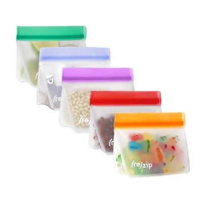 (re)zip Reusable Leakproof Food Storage Stand-Up Snack-sized 1-Cup Bags - 5-pk | Target