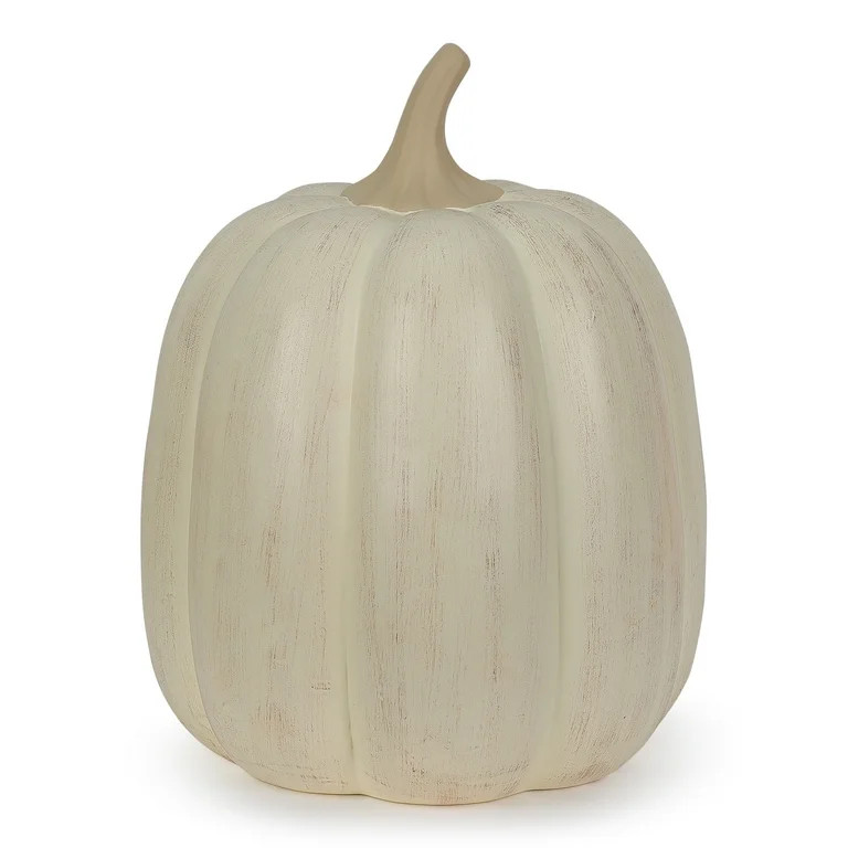 Harvest Clay Cream Pumpkin Tabletop Decor, 12.5 in, by Way To Celebrate - Walmart.com | Walmart (US)