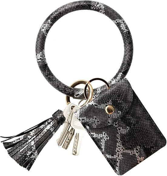 COOLANS Round Circle Wristlet KeyChain Tassel Bracelet Bangle Keyring Holder For Women Girl | Amazon (CA)