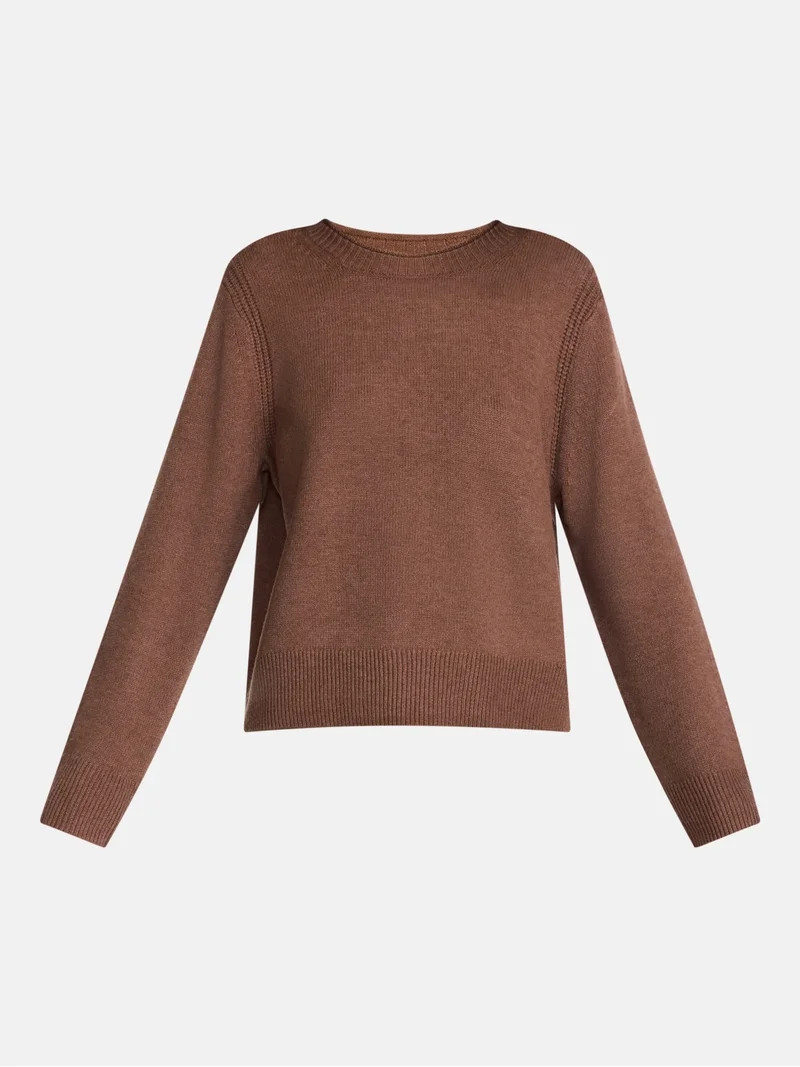 Scenario Women's and Women's Plus Cozy Crewneck Sweater with Long Sleeves, Sizes XS-4X | Walmart (US)