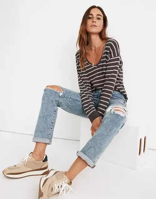 Softfade Cotton V-Neck Relaxed Tee | Madewell