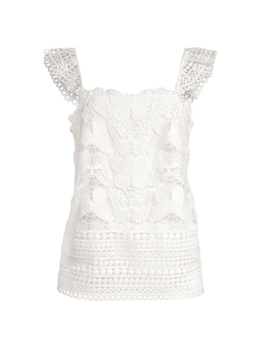 Azaria Butterfly Lace Top | Saks Fifth Avenue