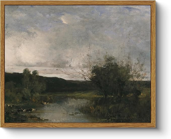 ARPEOTCY Framed Wall Art Room Decor, Vintage Sky River Canvas Print Artwork, Nature Theme Decor, ... | Amazon (US)