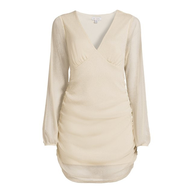 Liv & Lottie Juniors Glitter Ruched Dress with Plunge Neck - Walmart.com | Walmart (US)