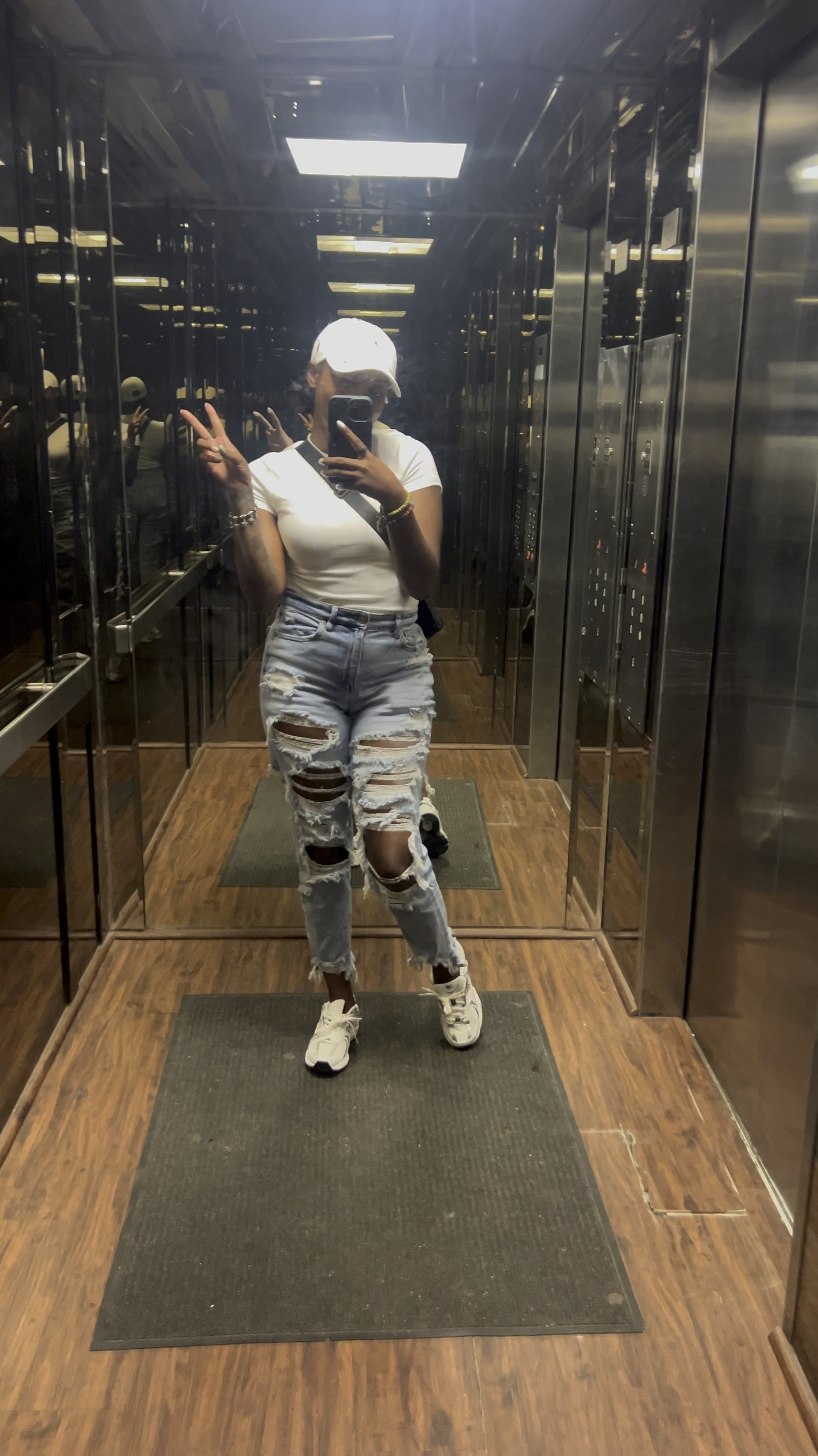Can’t resist a good elevator selfie lol! Had to take a second to capture my outfit featuring my current favorite #targetfashionfind the fitted ribbed t-shirt, one of my favorite tried and true distressed jeans from American Eagle, my beloved New Balances, and a recent purchase from Polo a perfectly fitted multicolor hat (only seeing this hat online on EBay but will update when I find it elsewhere !)

#target #selfie #americaneagle #polo #shoes 

#LTKFindsUnder50 #LTKVideo #LTKStyleTip