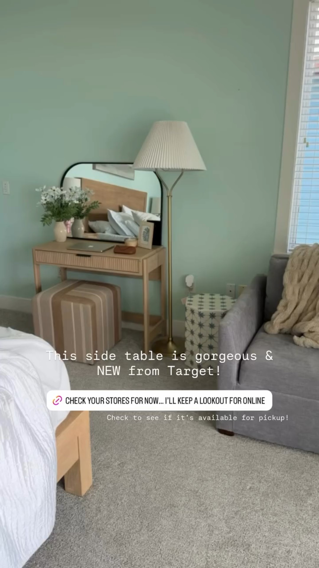 This side table is gorgeous & NEW from Target!  Check to see if it’s available for pickup!