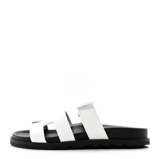 Hermes Calfskin Womens Chypre Sandals 37.5 White | FASHIONPHILE (US)