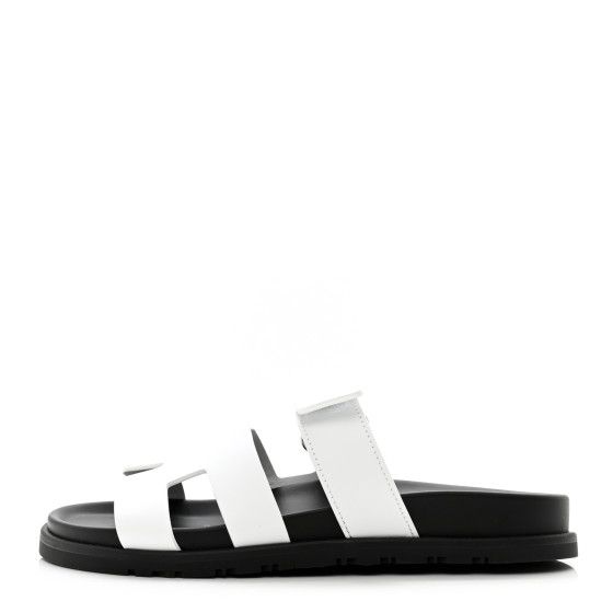 HERMES Calfskin Womens Chypre Sandals 37.5 White | FASHIONPHILE | FASHIONPHILE (US)