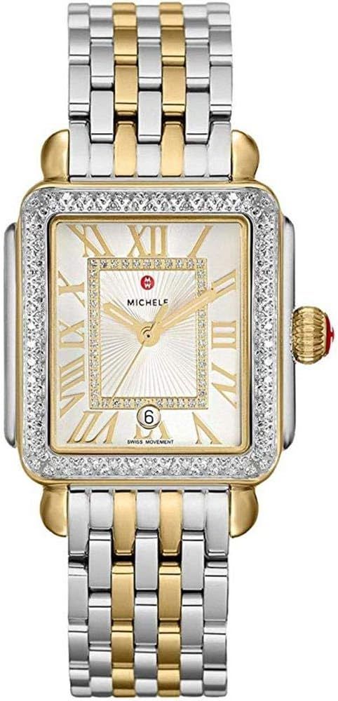 Michele Deco Madison One Hundred Fifty Five Diamonds Silver Dial Two Tone Women's Watch MWW06T000... | Amazon (US)